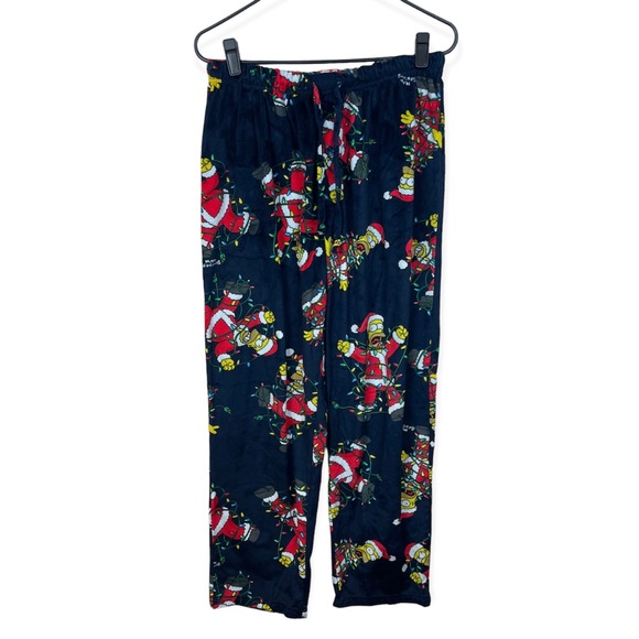 The Simpsons Men’s Pajama Pants Soft Christmas Homer Simpson Navy Blue Large - Picture 2 of 9